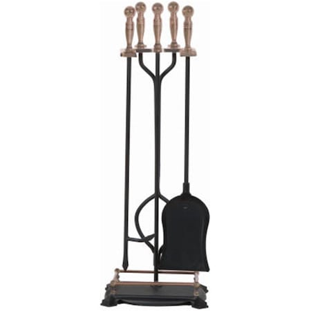 Dare2Decor 15006 Antique Brass Fireplace Tool Set; 5 Piece DA577988